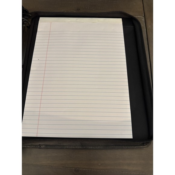 Buxton Velvet Touch Cowhide Black Leather Portfolio Notepad Binder 12.5"x10.5" - Picture 11 of 16